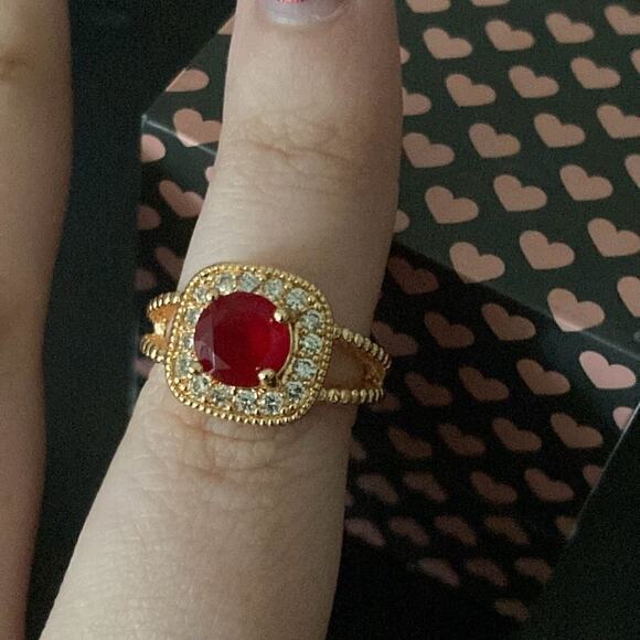 New fashion ring red ruby and gold 6. - Picture 2 of 3